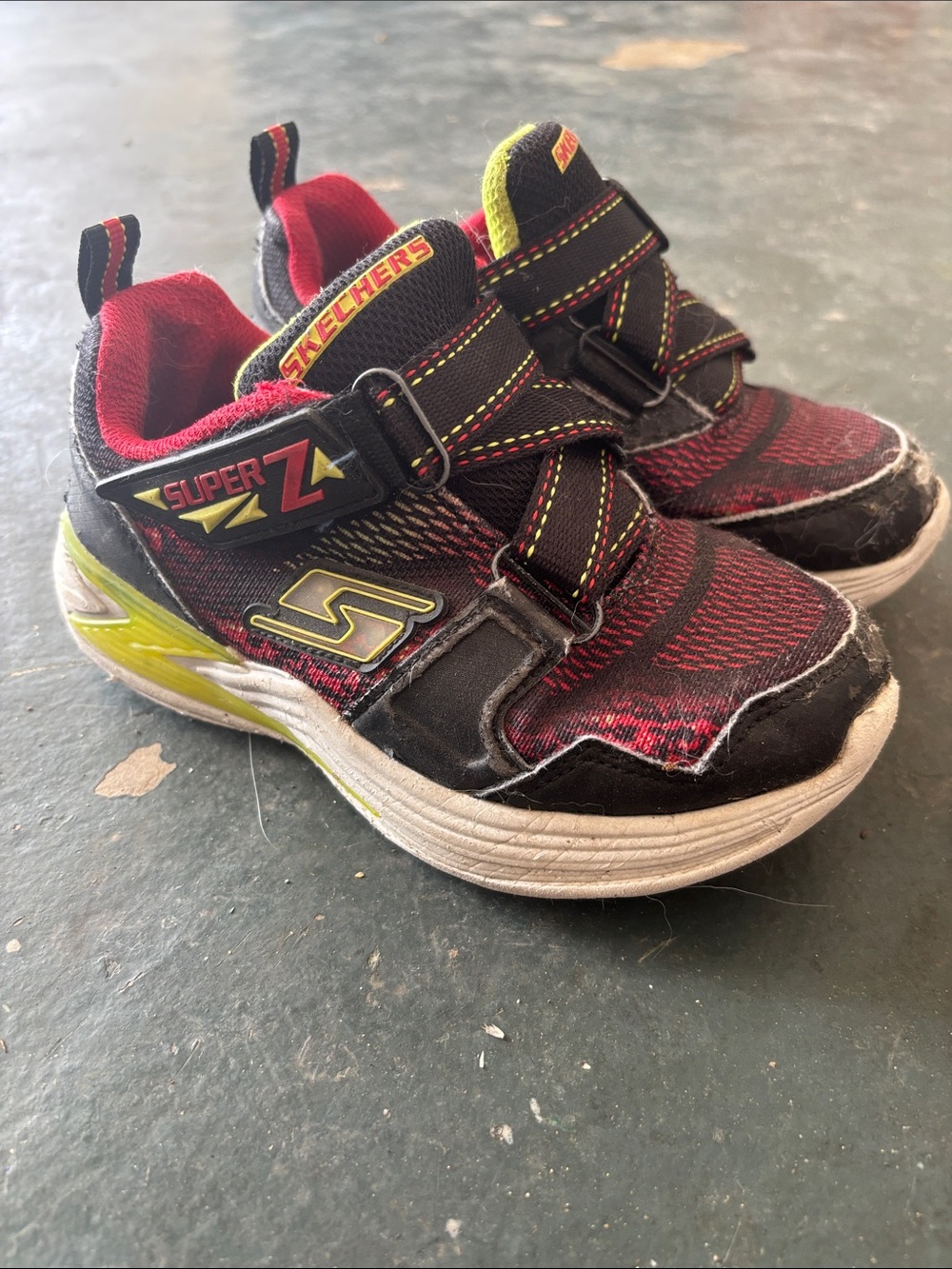 Skechers Kids Black & Red Light-Up Super Z Sneakers